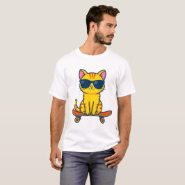 Snygg seriefigur på skateboard med solglasögon för t shirt