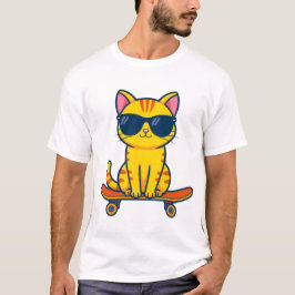Snygg seriefigur på skateboard med solglasögon för t shirt