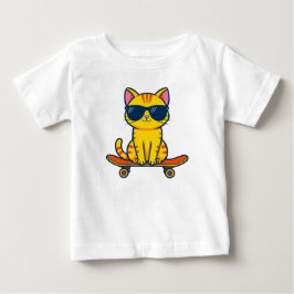 Snygg seriefigur på skateboard med solglasögon för t shirt