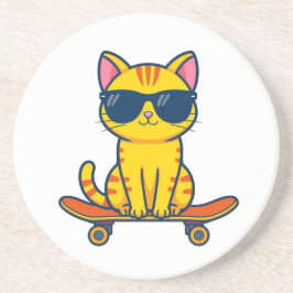 Snygg seriefigur på skateboard med solglasögon för underlägg