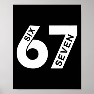 Snygg Sex Sju Nummer Gen Alpha Slang 6 7 Trendande Poster