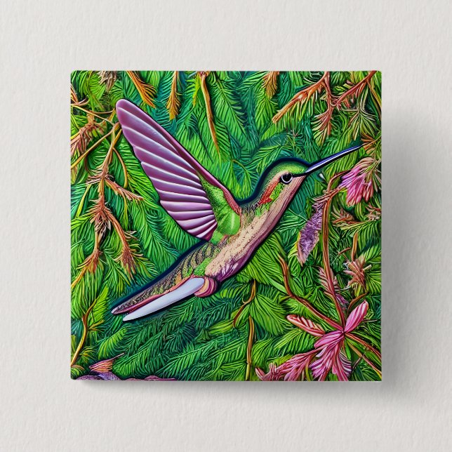 Snygg Shabby chic Little Hummingbird. Knapp (Framsida)