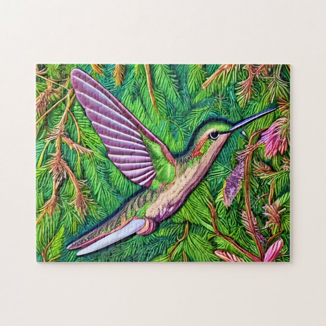 Snygg Shabby chic Little Hummingbird. Pussel (Horisontell)