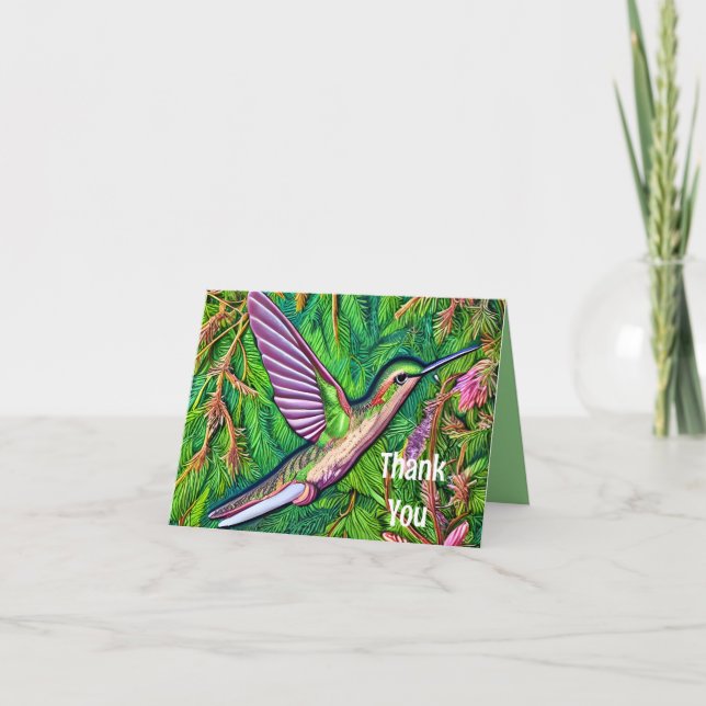 Snygg Shabby chic Little Hummingbird. Tack Kort (Framsida)