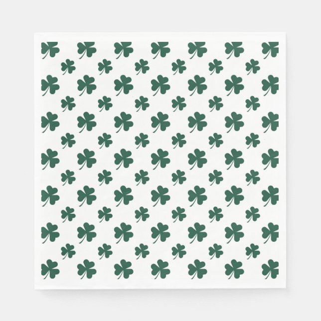 Snygg shamrock-kakel Mönsterklöver  Pappersservett (Framsidan)