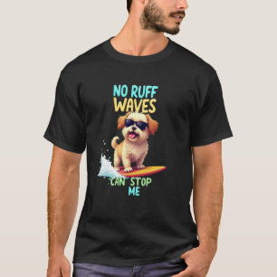 Snygg Shih Tzu Surfande Hund T Shirt