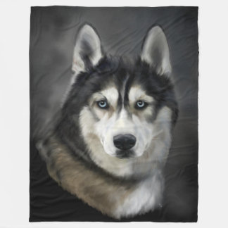 Snygg Siberian husky Fleece Blanket
