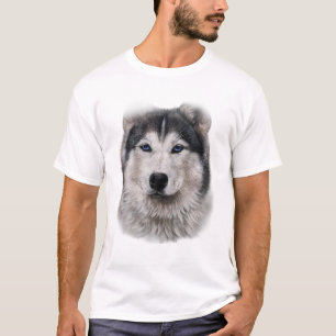 Snygg Siberian husky Hund Ansikte T Shirt