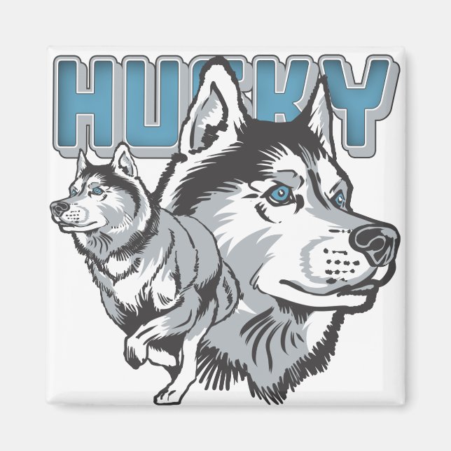 Snygg Siberian husky Magnet (Framsidan)
