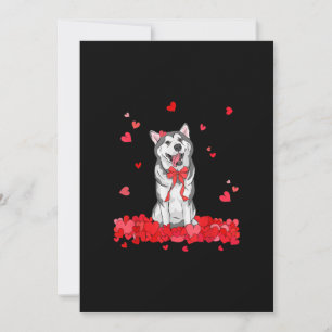 Snygg sibirisk Husky Alla hjärtans dag T-shirt hun Julkort