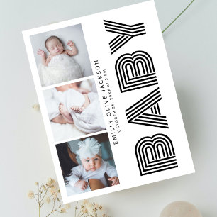 Snygg sidotypografi 3 Foto Baby Tack Vykort