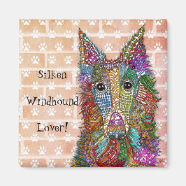 Snygg Silken Windhound Älskare Magnet