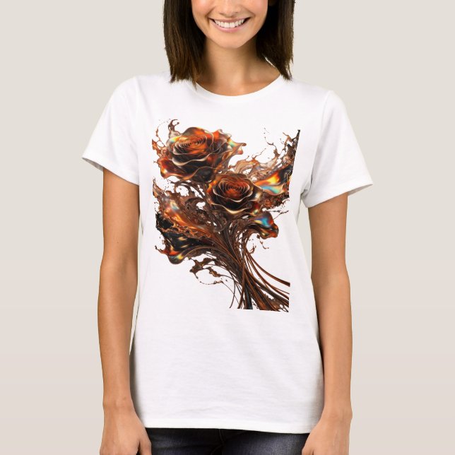 Snygg Silver CHOKLADROS Statement T-shirt (Framsida)