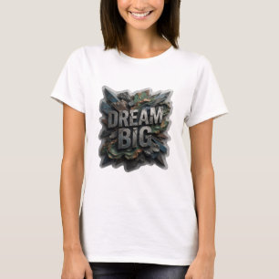 Snygg silver DREAM BIG grafisk t-shirt