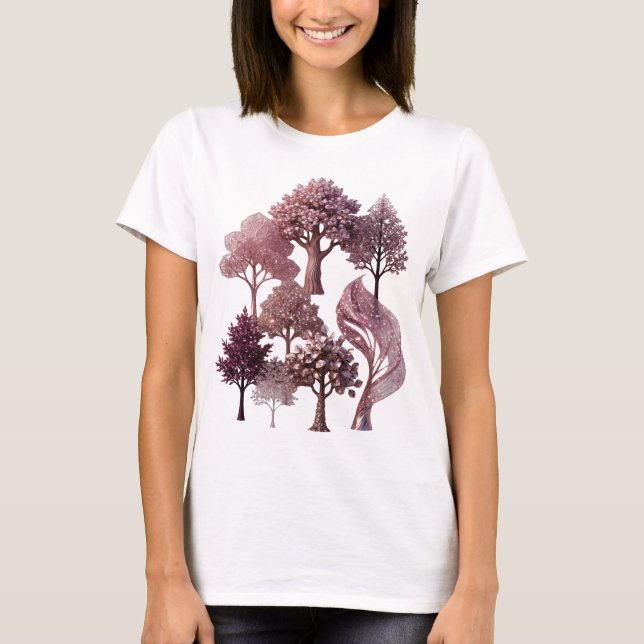 Snygg silver GEMSTONE TREES T-shirt (Framsida)