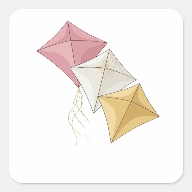 Snygg Silver KITE FLYING Etikett Design (Framsida)