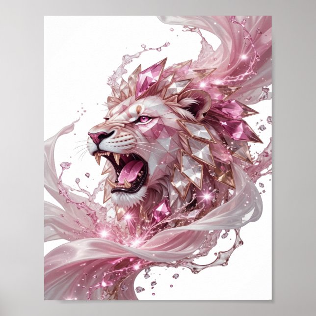 Snygg Silver LION KING Grafisk Design Poster (Framsidan)