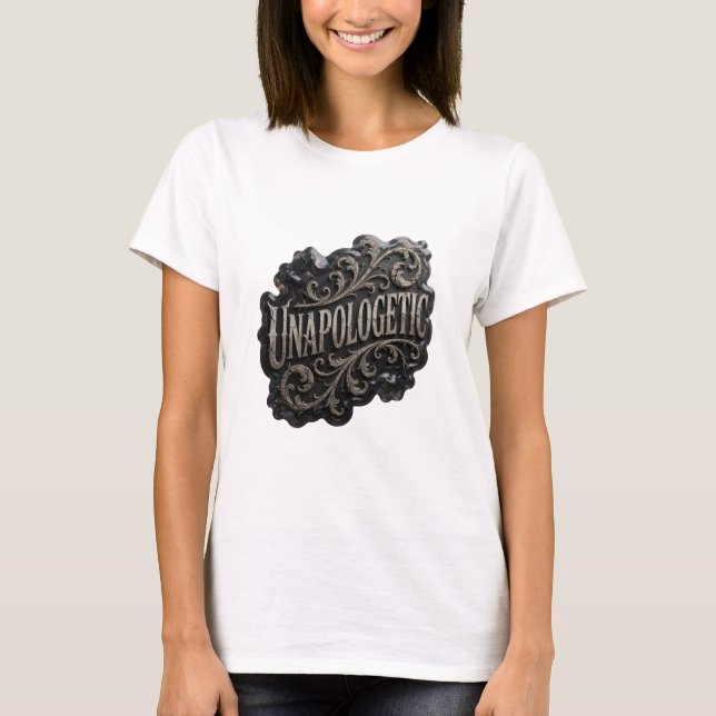 Snygg Silver OBÖNHÖRLIG Statement T-shirt (Framsida)