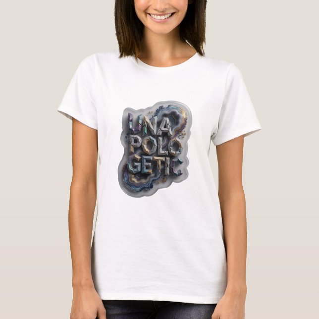 Snygg Silver OFÖRSVARLIG Slogan T-shirt (Framsida)