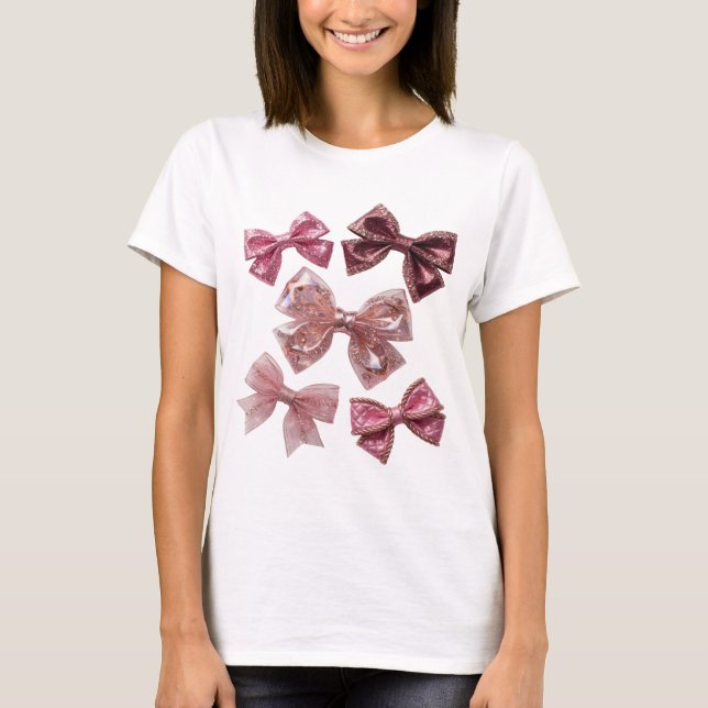 Snygg Silver Rosa Rosett T-Shirt Design (Framsida)