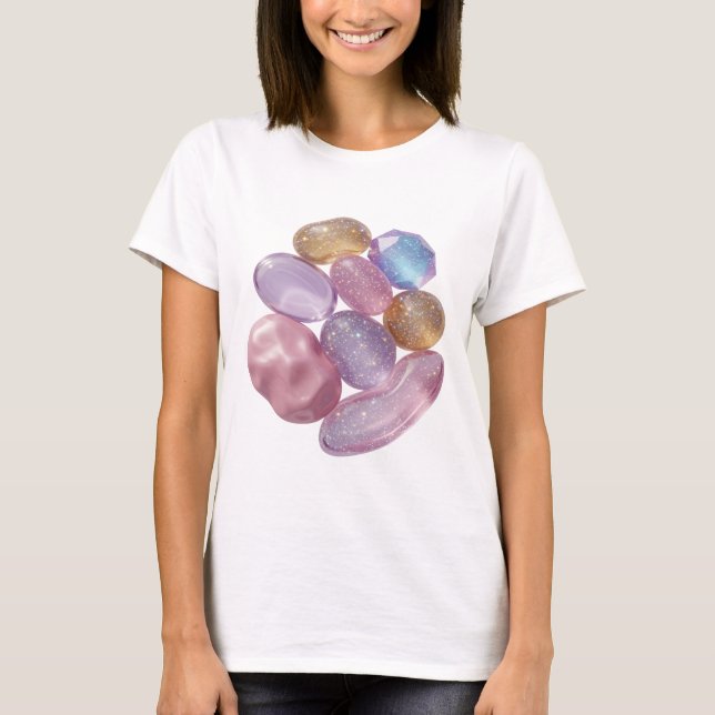 Snygg Silver SPACE STONES Citat T-shirt (Framsida)
