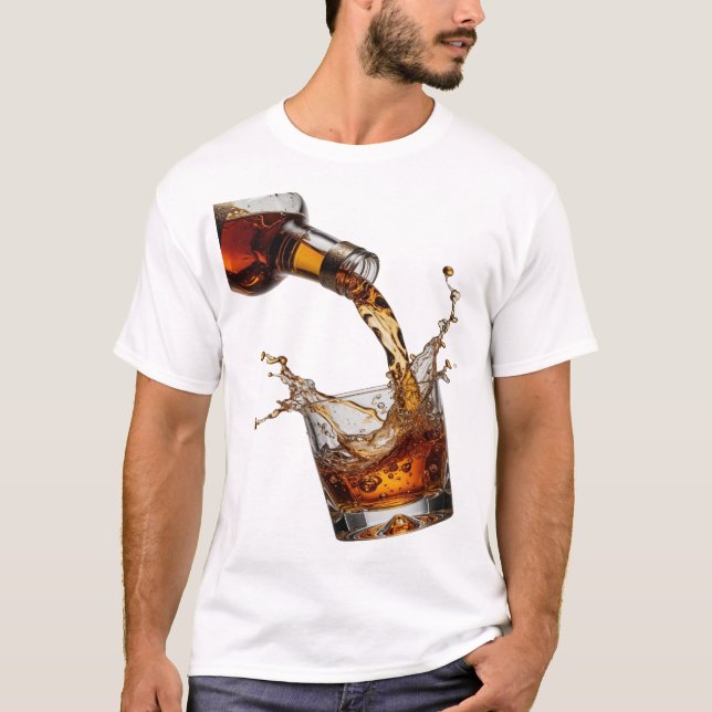Snygg Silver WHISKY STänk T-shirt (Framsida)
