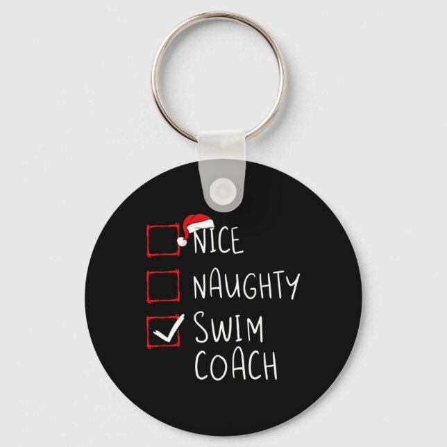 Snygg Simma Coach-jullistan Julafton Santa Nyckelring (Framsida)