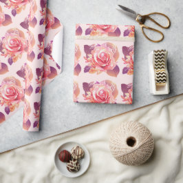 Snygg Single Rosa ros Presentpapper