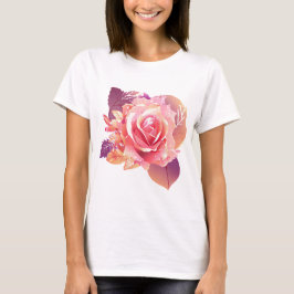 Snygg Single Rosa ros T Shirt