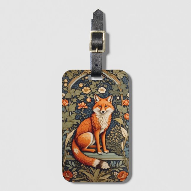 Snygg Sitta Red Fox William Morris Inspired Bagagebricka (Framsida vertikal)
