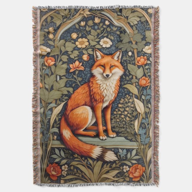 Snygg Sitta Red Fox William Morris Inspired Filt (Framsidan Vertikal)