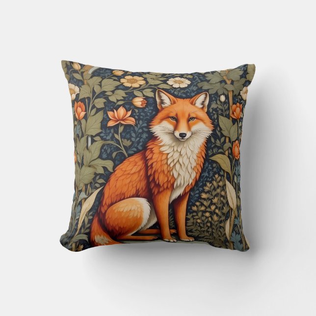 Snygg Sitta Red Fox William Morris Inspired Kudde (Framsida)