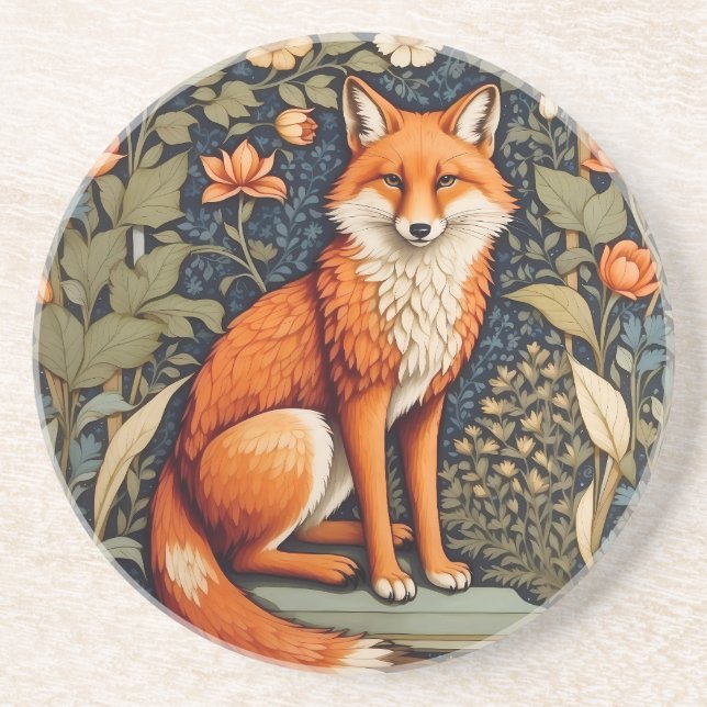 Snygg Sitta Red Fox William Morris Inspired Underlägg (Framsidan)