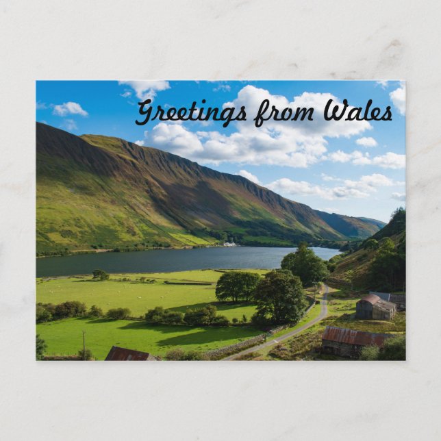Snygg Sjö i Snowdonia på sommaren Vykort (Framsida)