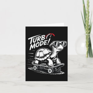 Snygg Sköldpadda På Skateboard Rolig Turbo Retropr Kort