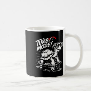 Snygg Sköldpadda På Skateboard Roligt Turbo Retrop Kaffemugg