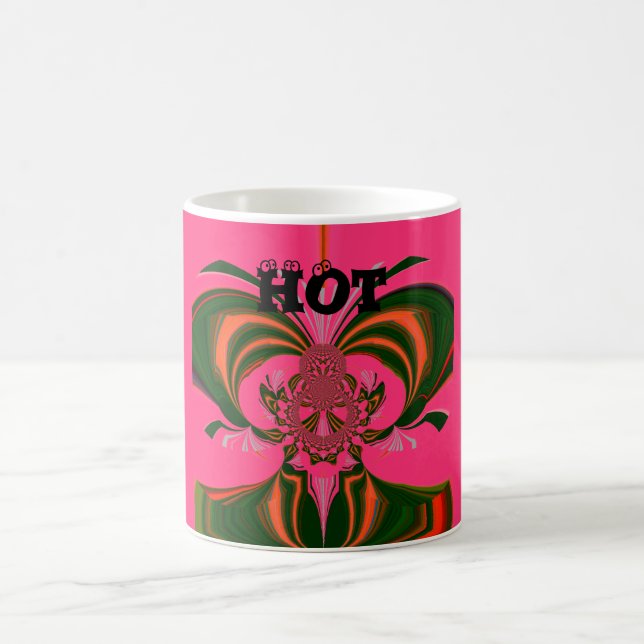 Snygg, skön afrikansk Shock rosa Red Golden Grönt Kaffemugg (Center)
