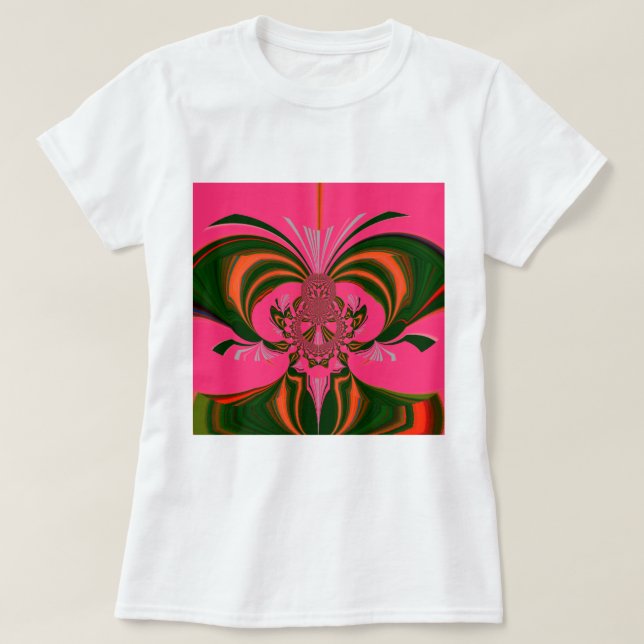 Snygg, skön afrikansk Shock rosa Red Golden Grönt Tee (Design framsida)