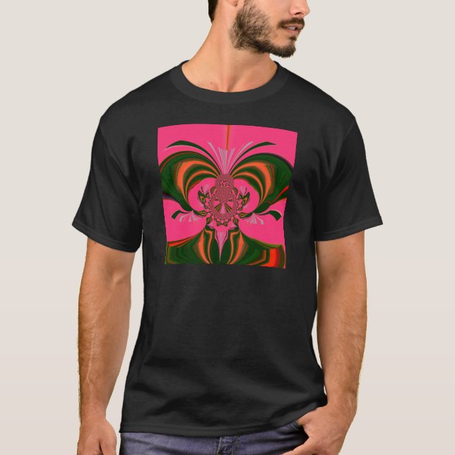 Snygg, skön afrikansk Shock rosa Red Golden Grönt Tee Shirt (Framsida)