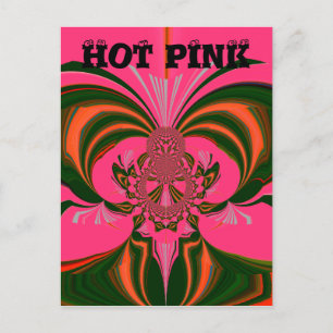 Snygg, skön afrikansk Shock rosa Red Golden Grönt Vykort