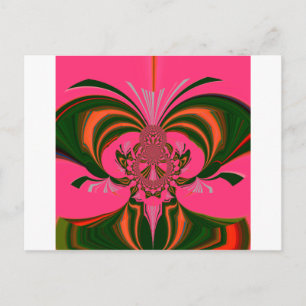 Snygg, skön afrikansk Shock rosa Red Golden Grönt Vykort