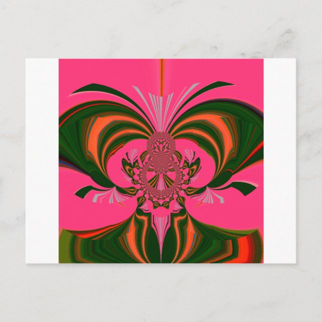 Snygg, skön afrikansk Shock rosa Red Golden Grönt Vykort (Framsida)