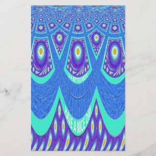 Snygg, skön, blå batik Skriv ut vektor Art Brevpapper