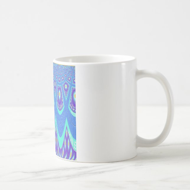 Snygg, skön, blå batik Skriv ut vektor Art Kaffemugg (Höger)