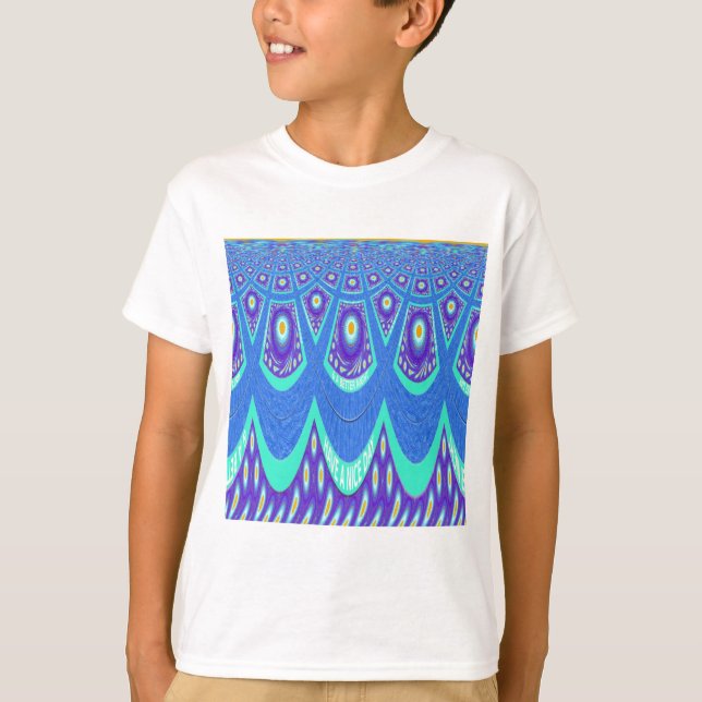 Snygg, skön, blå batik Skriv ut vektor Art T Shirt (Framsida)