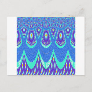 Snygg, skön, blå batik Skriv ut vektor Art Vykort