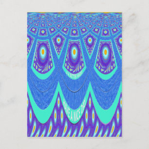 Snygg, skön, blå batik Skriv ut vektor Art Vykort