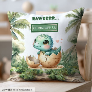 Snygg skraffering snart Baby Dinosaur Watercolor Kudde
