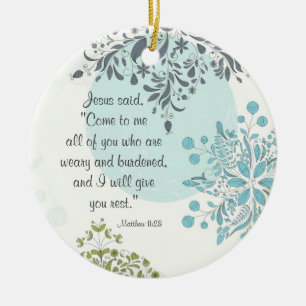 Snygg skript Matthew 11:28 Anpassningsbar Ornament