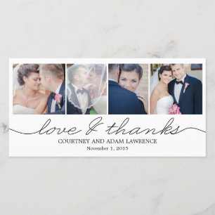 Snygg skrivning av tackkort för Bröllop - Vit Tack Kort